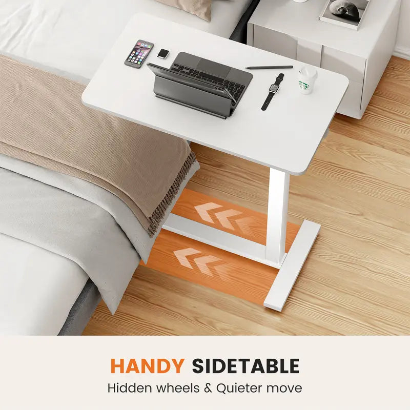 ☁️ Rolling Height Adjustable Overbed Table, Mobile Laptop Desk for Bedroom, Hospital & Dorm