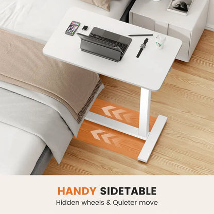 ☁️ Rolling Height Adjustable Overbed Table, Mobile Laptop Desk for Bedroom, Hospital & Dorm