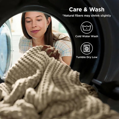 ❄️Cooling Bamboo Waffle Blanket - Soft Breathable Throw for Hot Sleepers
