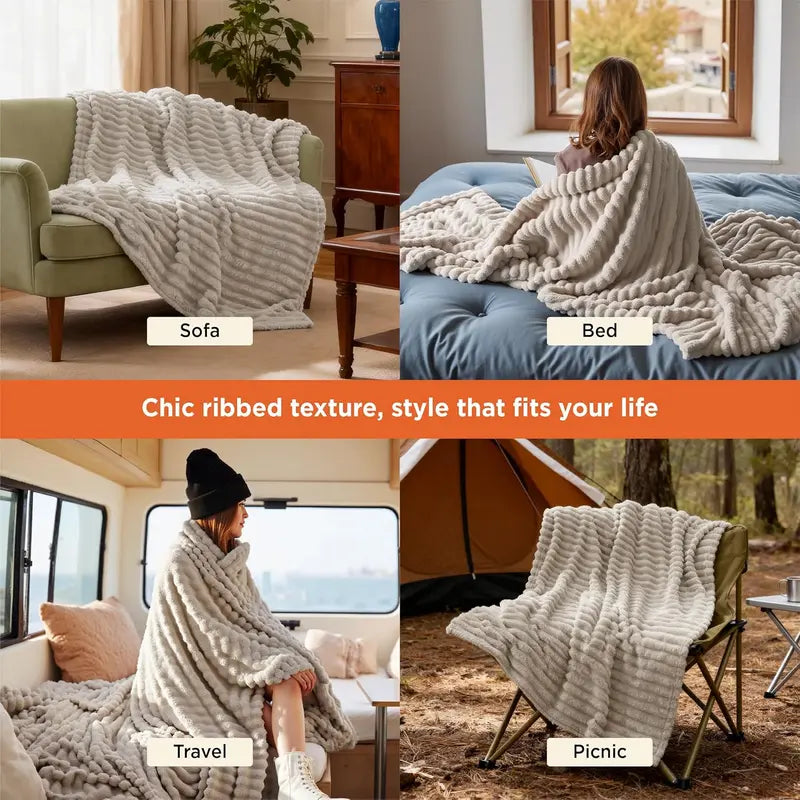 Summer Sale | Striped Cozy Blanket All Season Indoor Outdoor