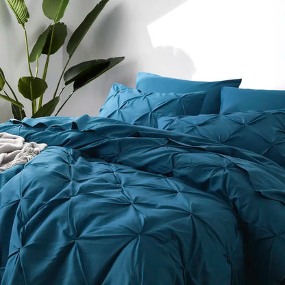 ☁️ 7-Piece King Size Pintuck Comforter Set, All-Season, Ultra-Soft, Machine Washable, Hotel Quality