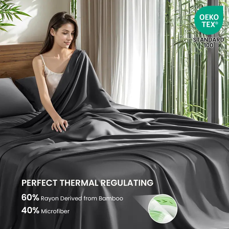 ❄️Cooling Bamboo Sheets  | Hotel Luxury 16" Deep Pocket | Silky Soft Wrinkle Resistant