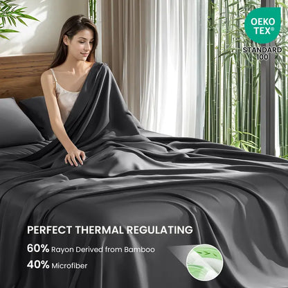 ❄️Cooling Bamboo Sheets  | Hotel Luxury 16" Deep Pocket | Silky Soft Wrinkle Resistant