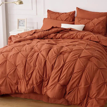 Multi Color Pintuck Comforter Set, Cloud-Like Ultra Soft Breathable All Season Luxury Bedroom Bedding 4/7 Pieces