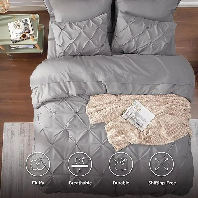 Multi Color Pintuck Comforter Set, Cloud-Like Ultra Soft Breathable All Season Luxury Bedroom Bedding 4/7 Pieces