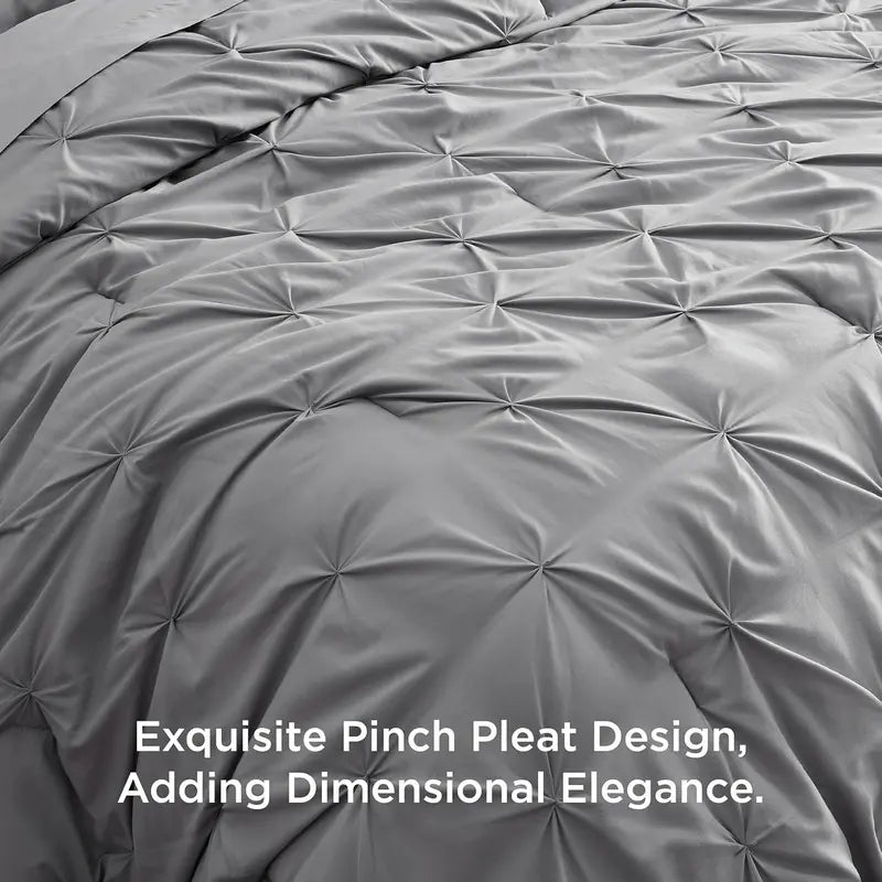 Multi Color Pintuck Comforter Set, Cloud-Like Ultra Soft Breathable All Season Luxury Bedroom Bedding 4/7 Pieces