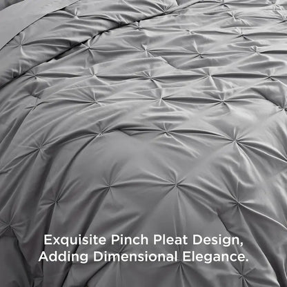 Multi Color Pintuck Comforter Set, Cloud-Like Ultra Soft Breathable All Season Luxury Bedroom Bedding 4/7 Pieces