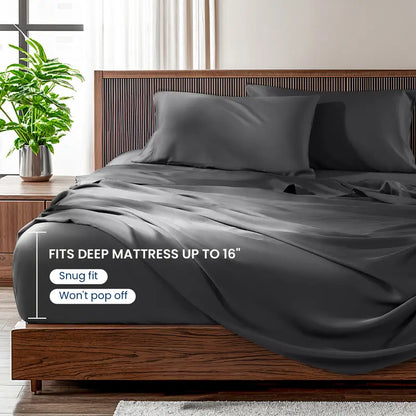 ❄️Cooling Bamboo Sheets  | Hotel Luxury 16" Deep Pocket | Silky Soft Wrinkle Resistant