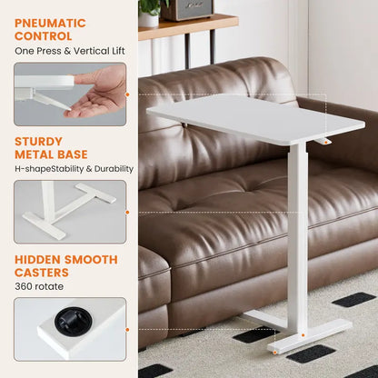 ☁️ Rolling Height Adjustable Overbed Table, Mobile Laptop Desk for Bedroom, Hospital & Dorm